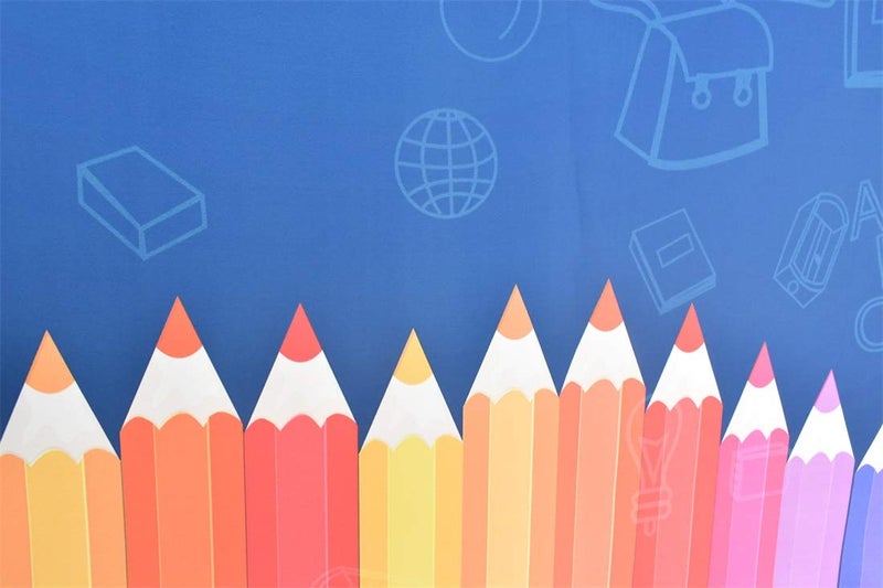 Leyiyi 7x5ft Welcome Back to School Photography Background Old Classroom Chalk Board Blackboard Colored Pens Back Season Grunge Gaffiti Paper Plane Backdrop Students Photo Portrait Vinyl Studio Prop - Image 5